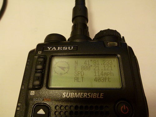 Yaesu VX-8DR отображает GPS данные правильно отформатированной строки GPS NMEA